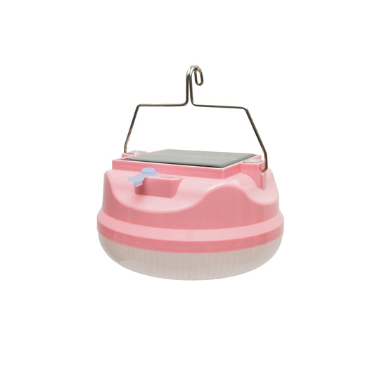 200W LED lámpa napelemmel és 2400mA akkumulátorral, rózsaszínű