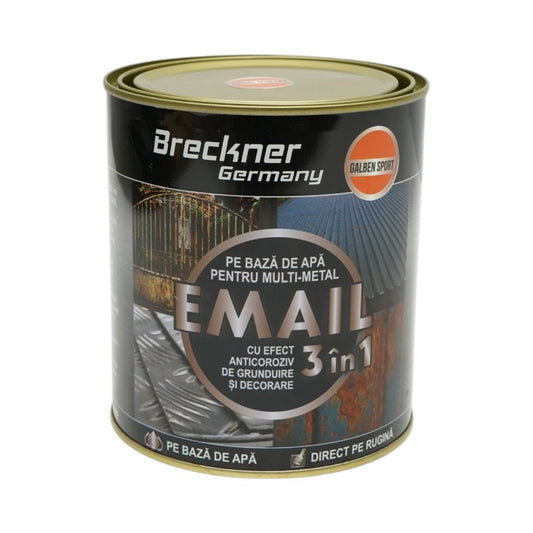Breckner Germany 3 az 1-ben rozsdagátló zománcfesték sport sárga 750g fémhez, közvetlenül a rozsdára, vízalapú
