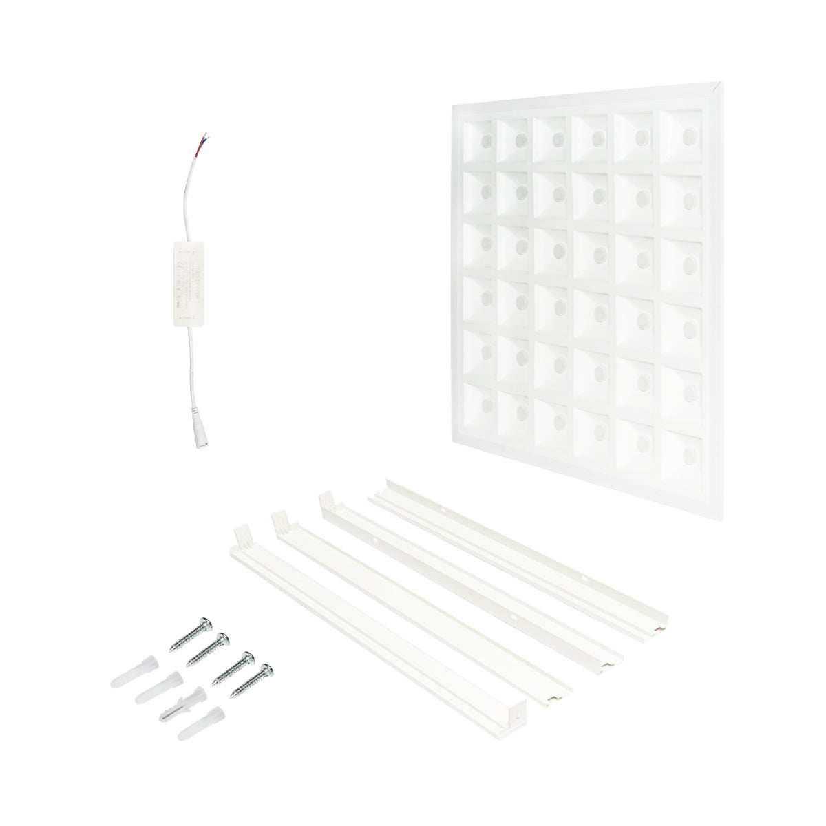Vékony LED panel 48W, 220V, IP20, 600x600x43mm, felszíni vagy mennyezetbe süllyeszthető, meghajtóval együtt Breckner Germany