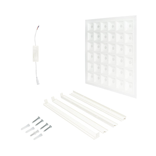 Vékony LED panel 48W, 220V, IP20, 600x600x43mm, felszíni vagy mennyezetbe süllyeszthető, meghajtóval együtt Breckner Germany