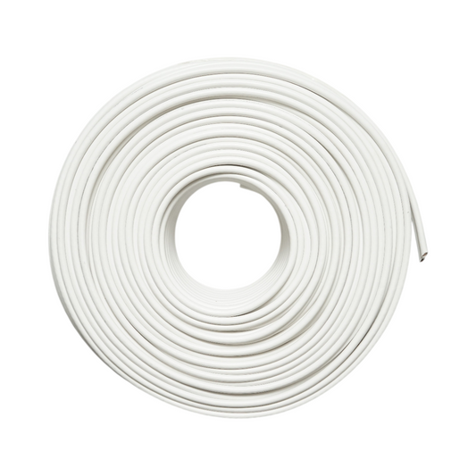 RG59 koaxiális CCTV sziámi kábel réz + tápellátás 2x0.75mm CCA, 75 Ohm, PVC fehér 100m/tekercs