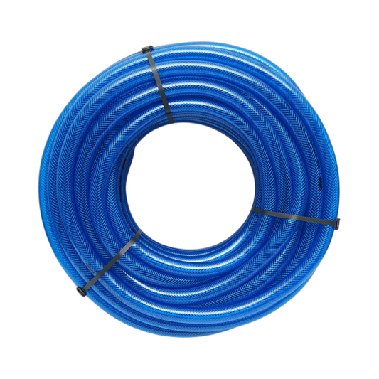 1 hüvelykes (25,4 mm) átlátszó PVC kerti tömlő fonott textilbetéttel 50 m/tekercs Breckner Germany