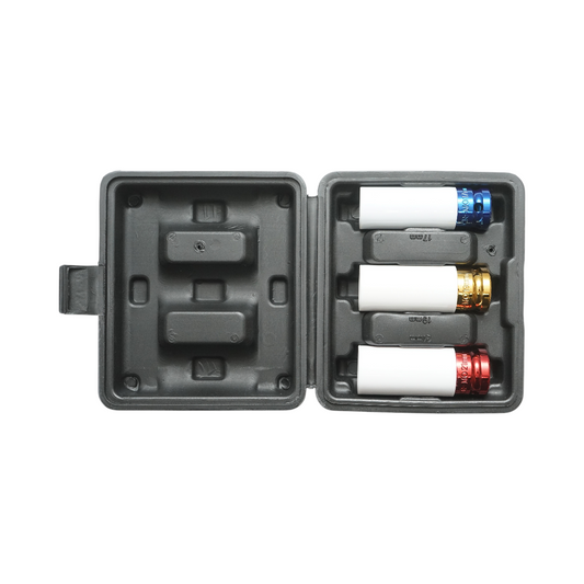 Csöves ütvecsavaros kerékkulcs-kulcskészlet védelemmel 17mm, 19mm, 21mm, négyzet 1/2 inch Breckner Germany