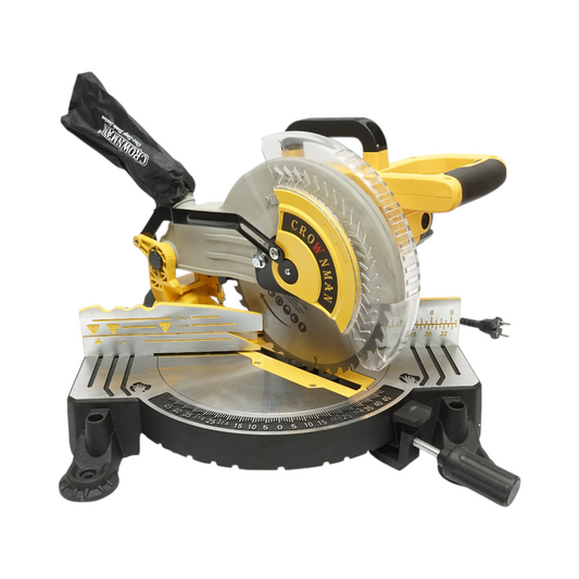 Álló körfűrész 1850 W, 220 V, 255 mm-es 40T fűrészlap, 45°-os ferde vágás, 4200 fordulat/perc Crownman