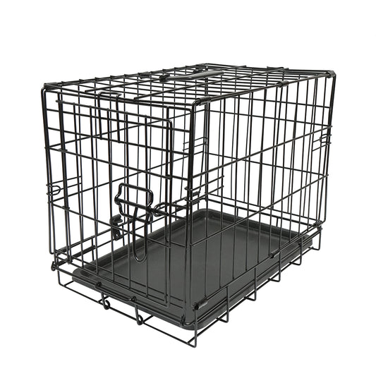 Összecsukható fém állathordozó kivehető tálcával és fogantyúval 44.5x30.5x36.5cm