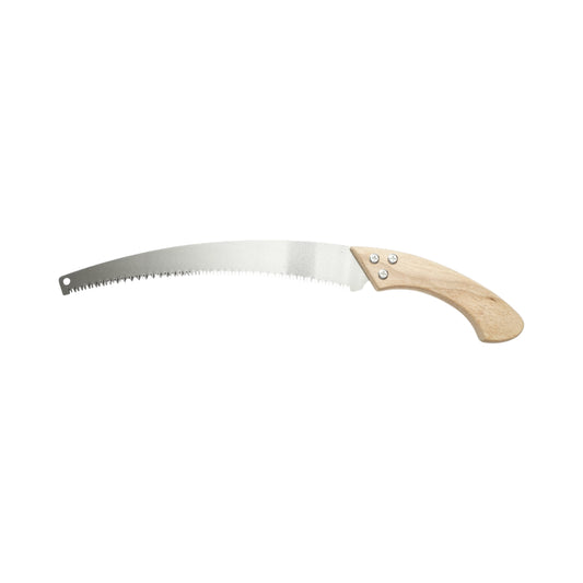 Kerti kézifűrész 350mm, védőburkolat, hajlított acél penge, fa nyél
