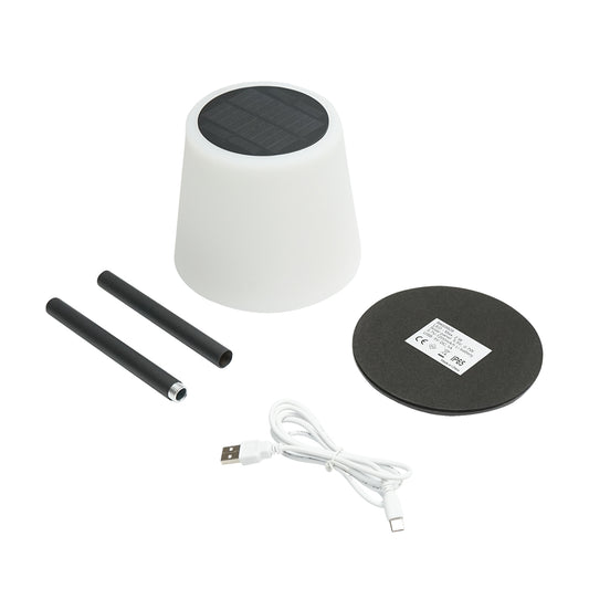 Solar LED asztali lámpa 2W, napelem 0,7W, akkumulátor 3,7V 1200mAh, USB 5V 1A, fekete Breckner Germany