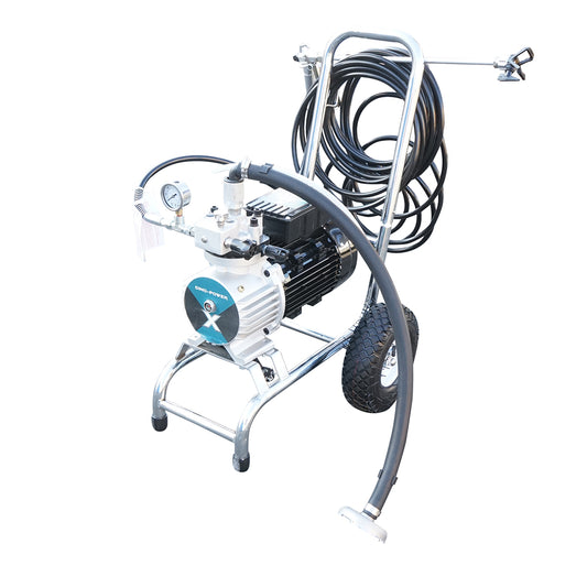 Professzionális airless membrános festékszóró szivattyú 2kW, 220V, áramlási sebesség 4 L/min, fúvóka 521, maximális nyomás 220 bar X D990
