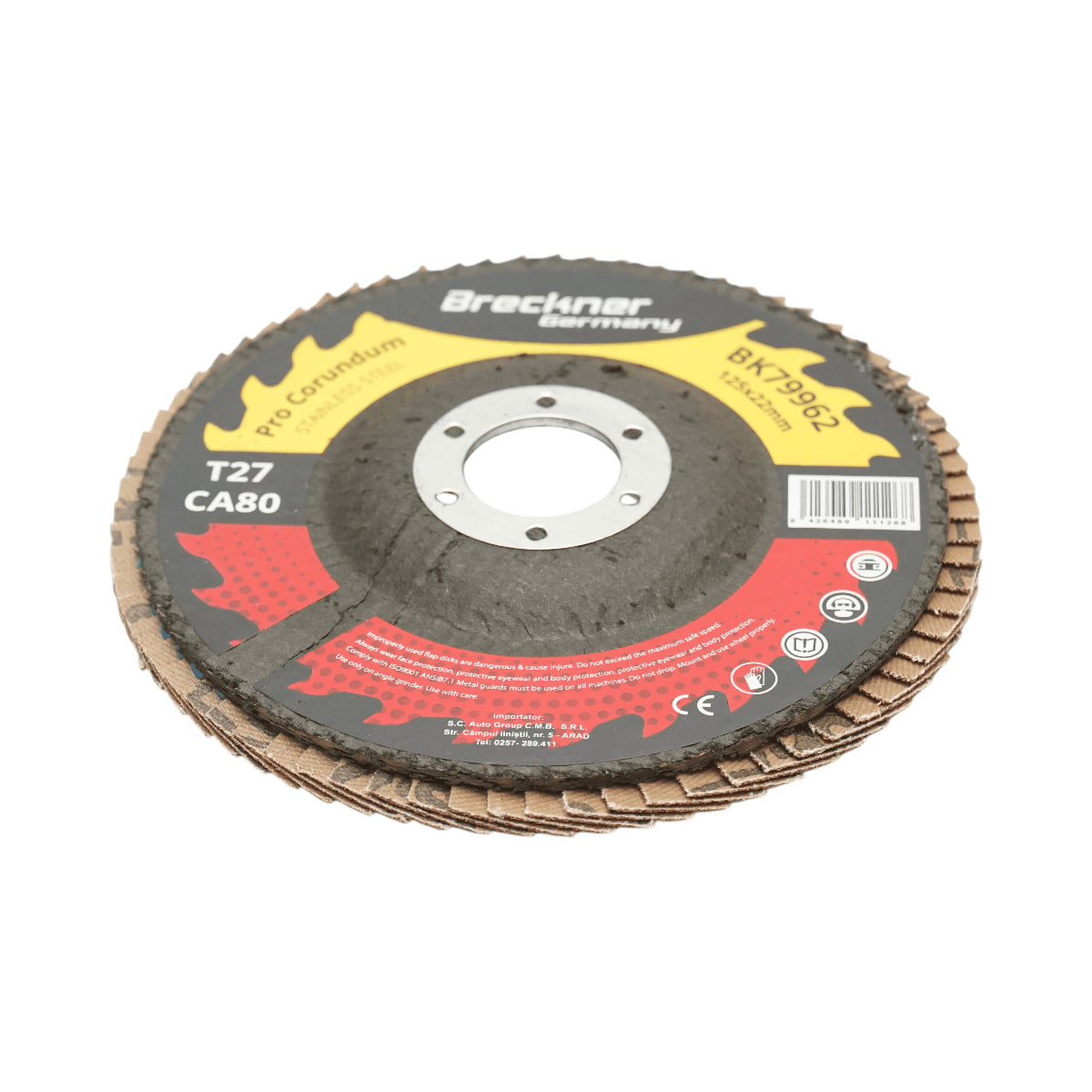 T27 T27 CA80, 125x22mm csiszolókorong rozsdamentes acél és fém csiszolásához/polírozásához Breckner Germany