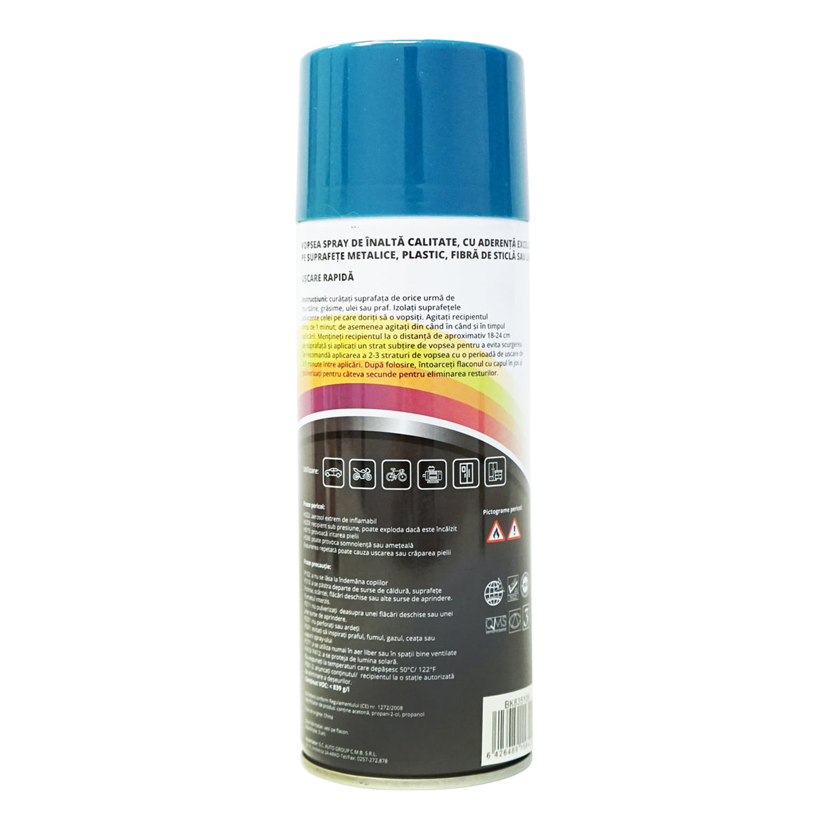 Professzionális Lemken kék autófesték spray, gyorsan száradó 450ml MAGIC fém, műanyag, üvegszálas és fa felületekre