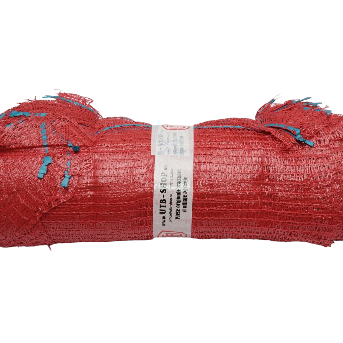 Raschel típusú fogantyús hálós zsák 600x400mm zöldségekhez 20Kg piros