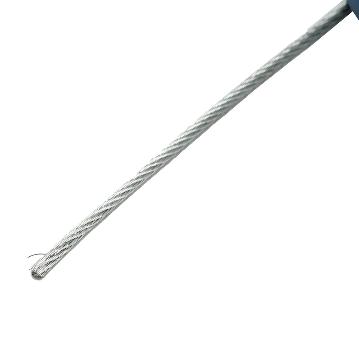 Horganyzott acélkábel 3mm, 6x7+FC huzalok, maximális terhelés 529Kg, súly 6.32Kg, 200m/tekercs