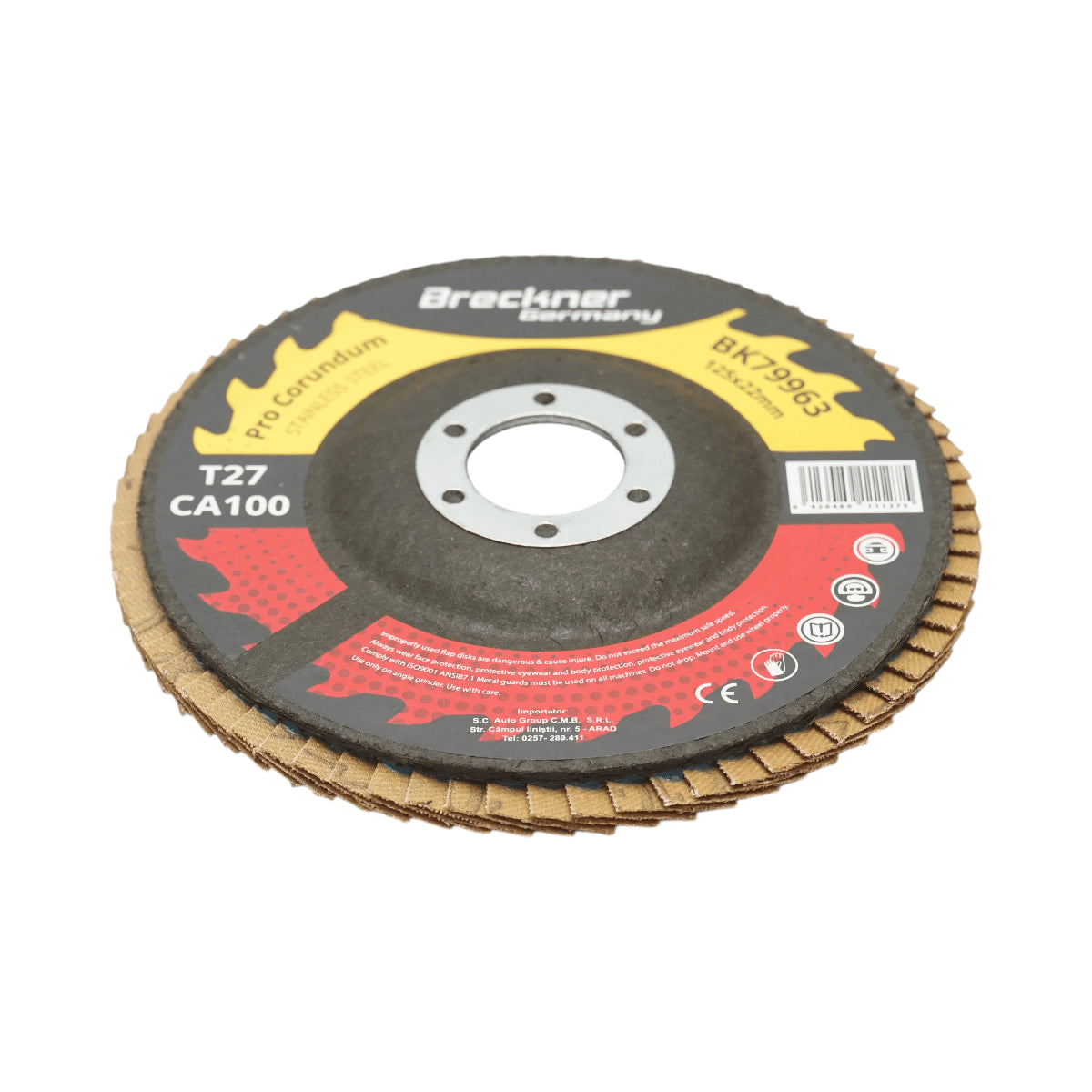 T27 T27 CA100, 125x22mm csiszolókorong rozsdamentes acél és fém csiszolásához/polírozásához Breckner Germany