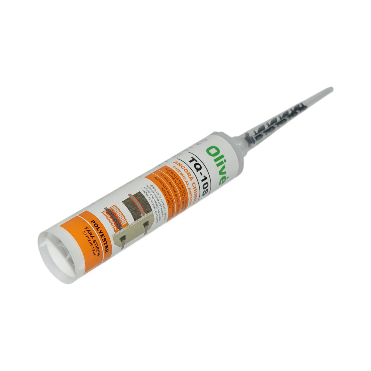 Szürke poliészter gyantán alapuló kétkomponensű, sztirolmentes kémiai horgony 300ml OLIVE OLIVE TQ-10S TQ-10S Penosil