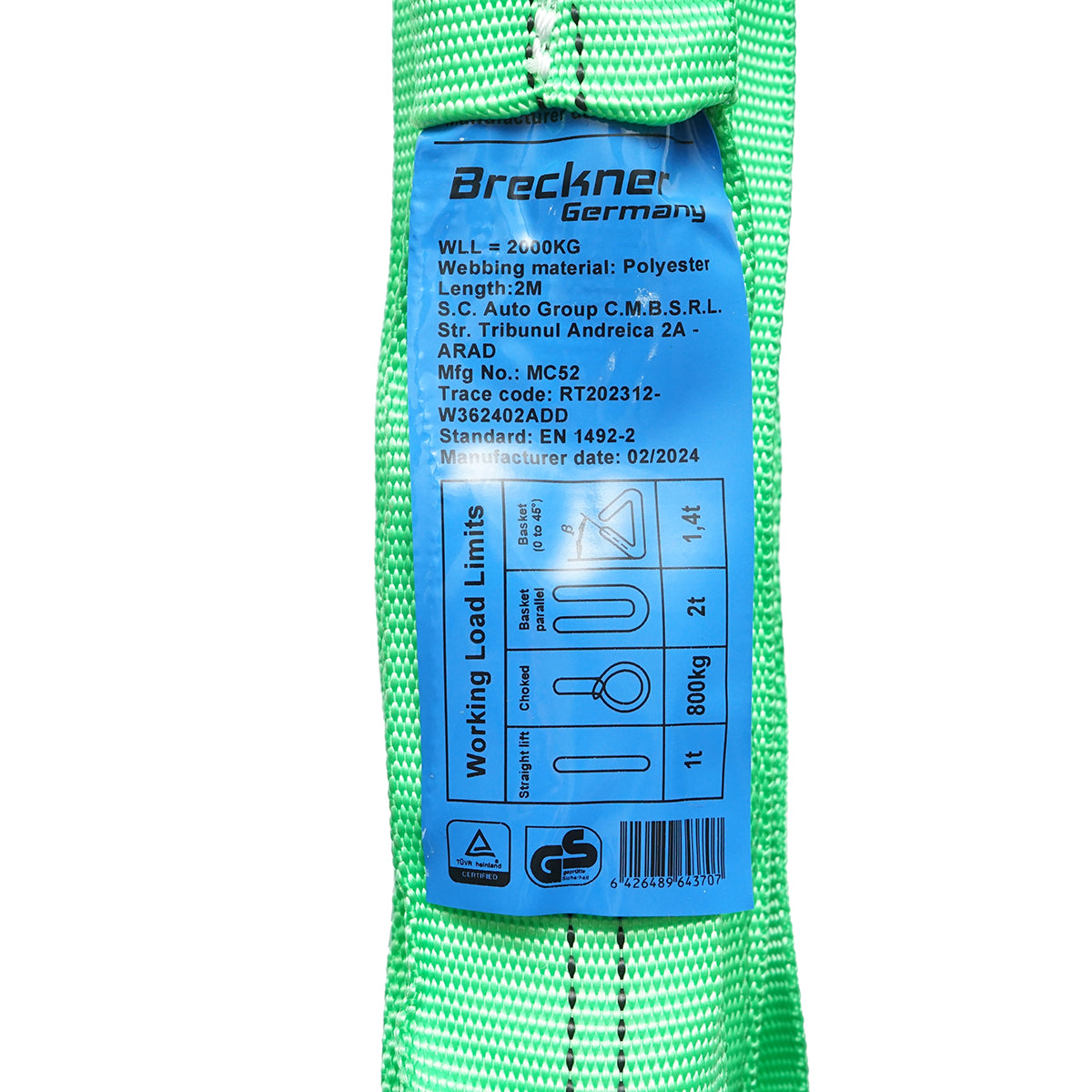 Emelőheveder 2mx45mm 2T Breckner Germany