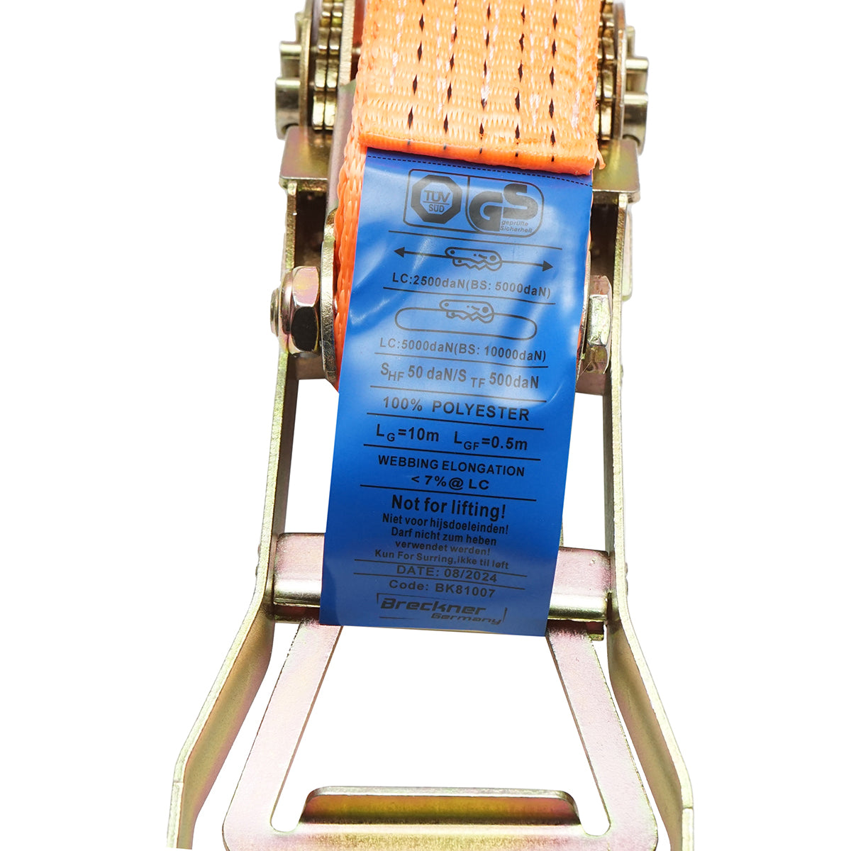 Teherszállító heveder 10mx50mm 5T (dupla racsnis ERGO) Breckner Germany