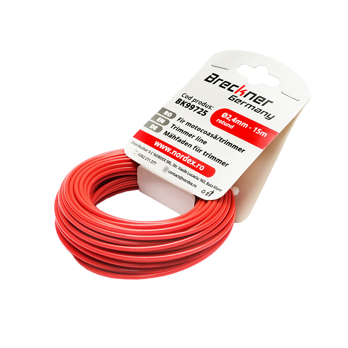 Kerek fűkasza damil, 2.4 mm x 15 m Breckner Germany