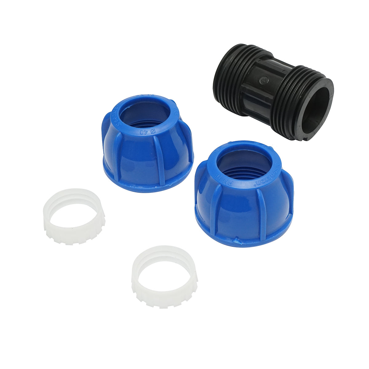 Egyenlő tömörítőaljzat D40x40mm, PN16 öntözőrendszerekhez