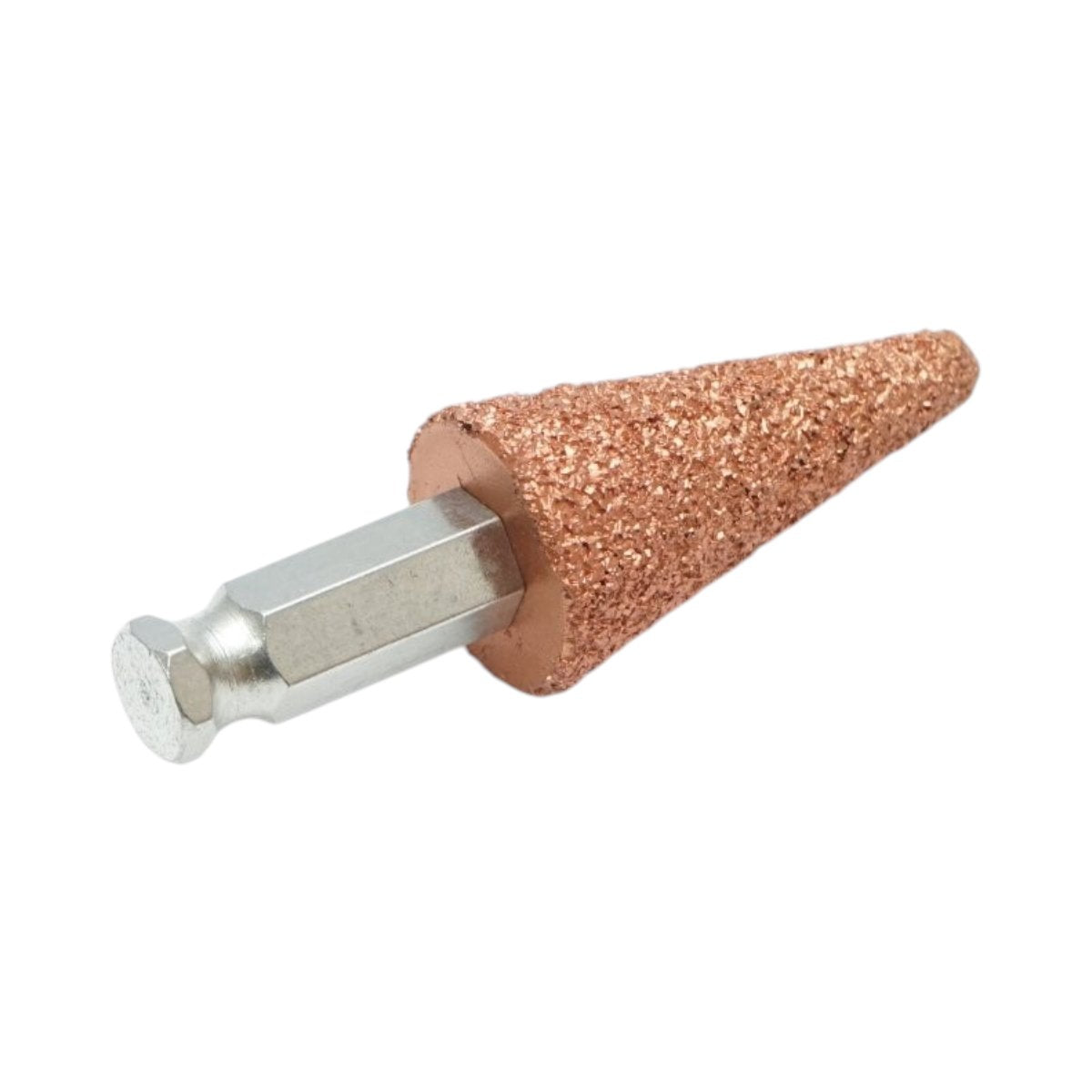 Csiszolókő polírozó abrazív kúpos 25x50mm, szemcseméret K36, hatszögletű szár 3/8 inch