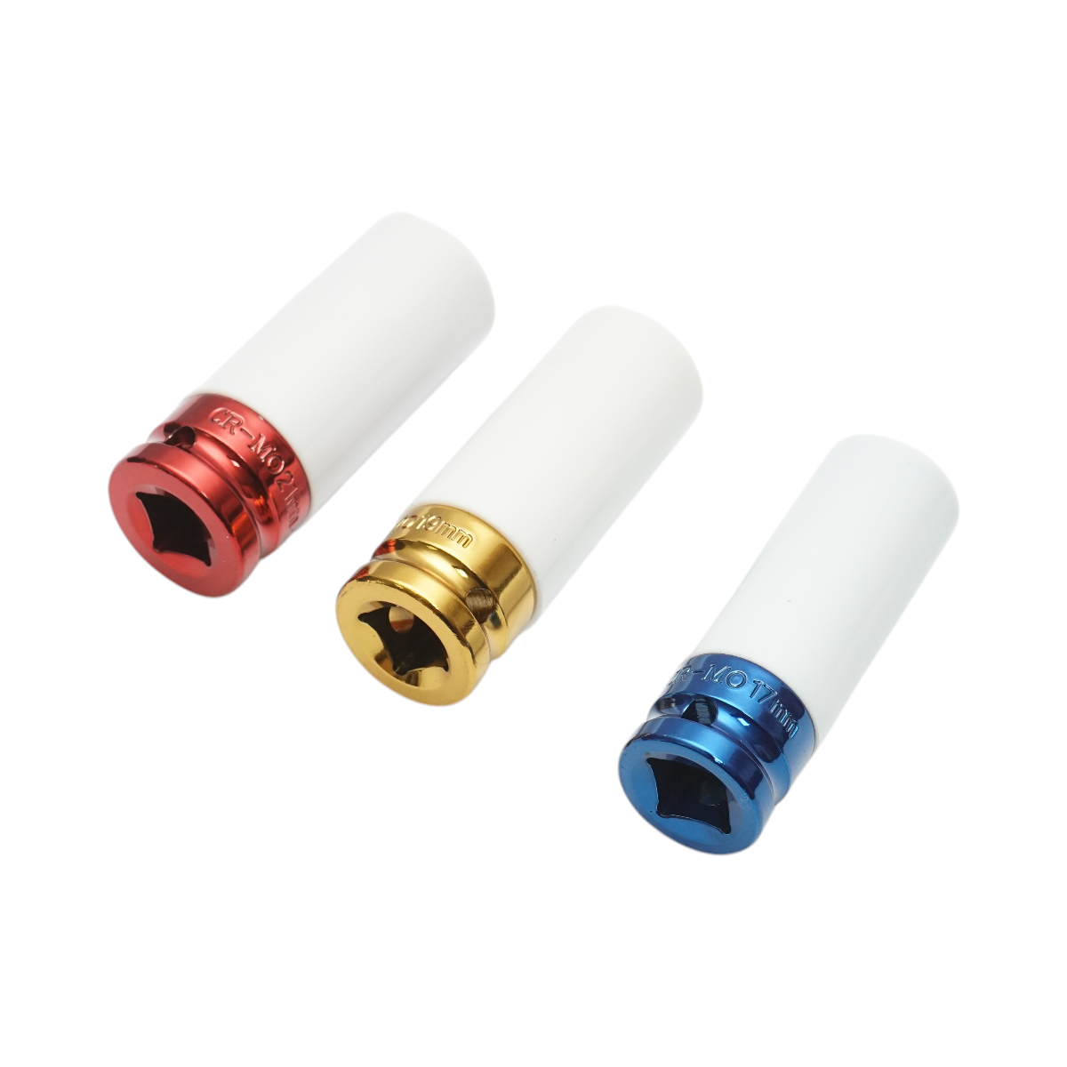 Csöves ütvecsavaros kerékkulcs-kulcskészlet védelemmel 17mm, 19mm, 21mm, négyzet 1/2 inch Breckner Germany