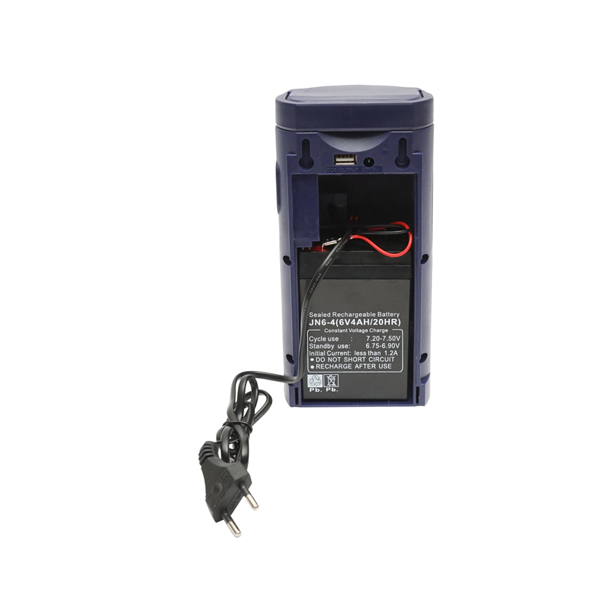 Lámpa, hordozható LED munkalámpa 6V 4Ah akkumulátorral, USB, 100x95x200mm FELINAR