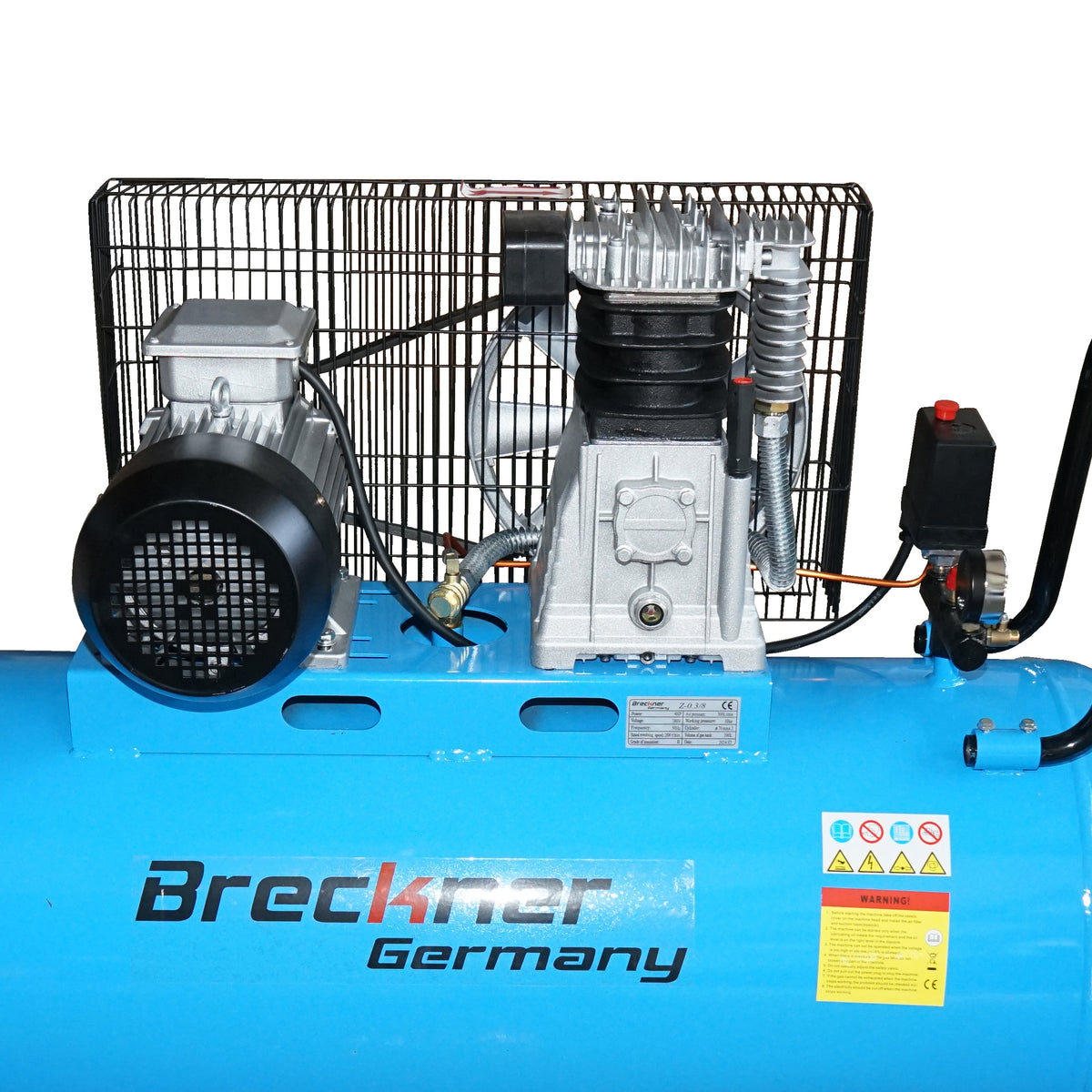 Légkompresszor 380V, 200L, teljesítmény 3kW/4CP maximális nyomás 8 Bar, áramlás 250L/min Breckner Germany