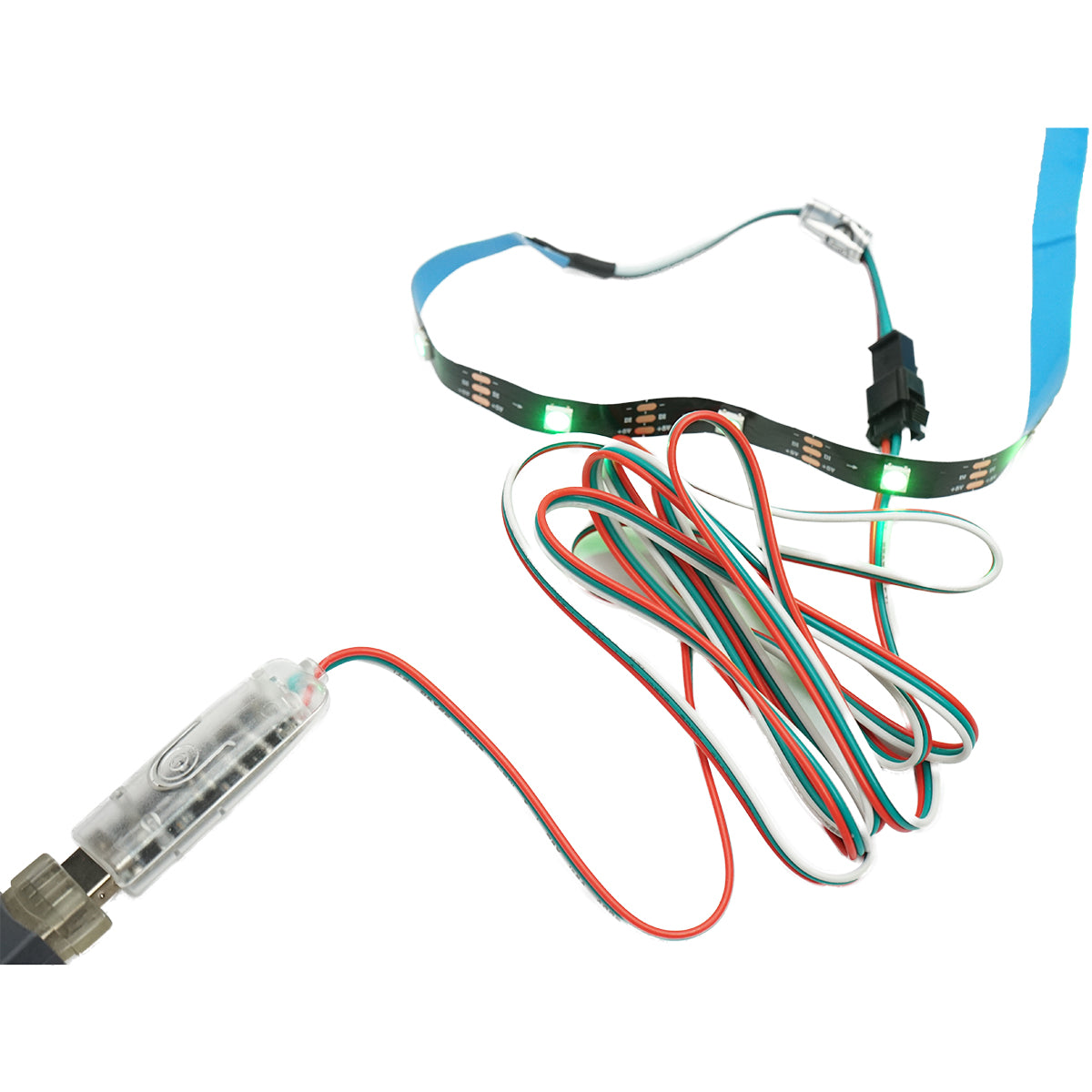 LED szalag tűzijáték modell 11x0.5+1x1m 5V, USB, bluetooth, hangvezérlés, RGB+IC alkalmazás Breckner Germany