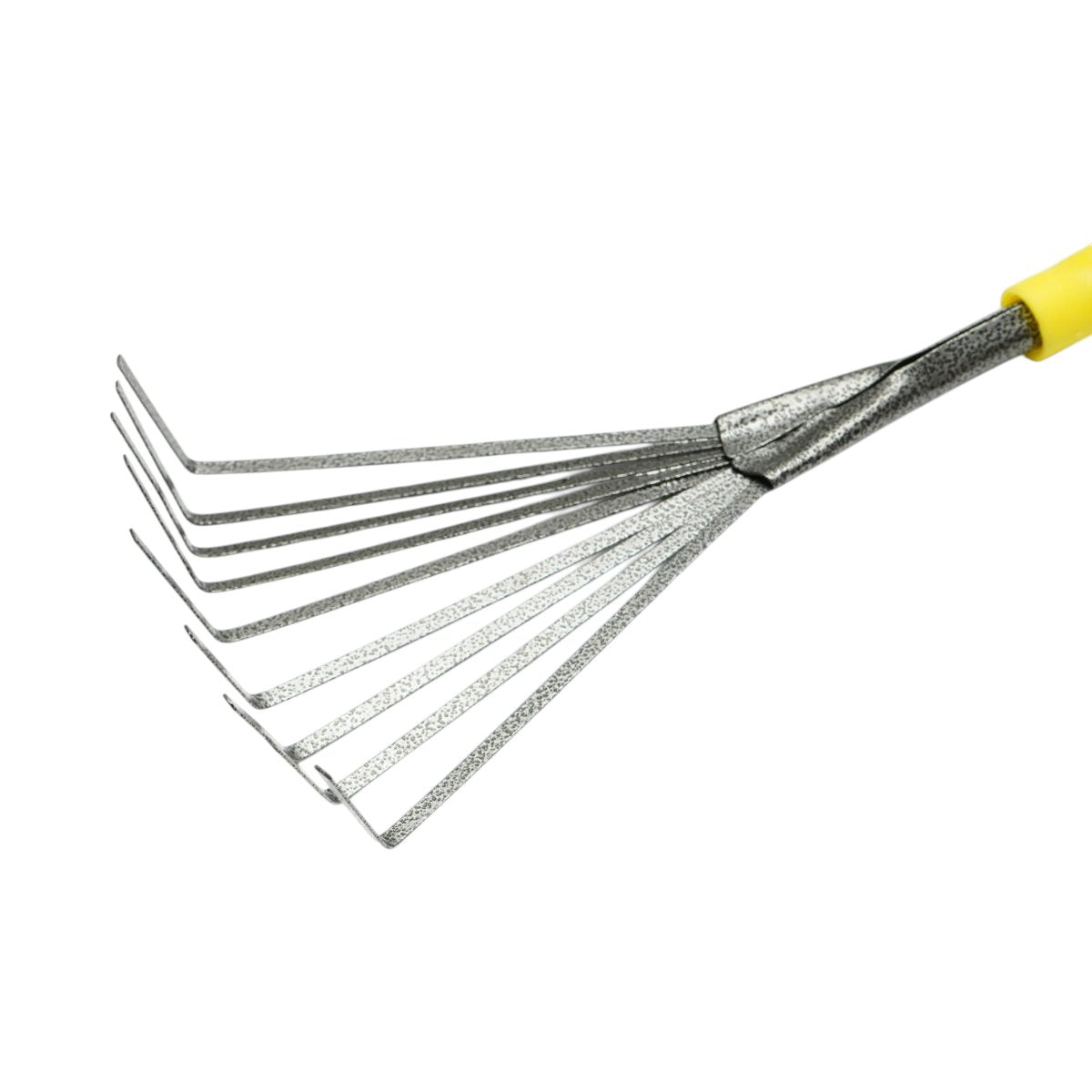 Crownman kerti fésű, kézi lombseprű 9 rugalmas fogakkal szénacélból 145x350mm, ergonomikus PP nyéllel