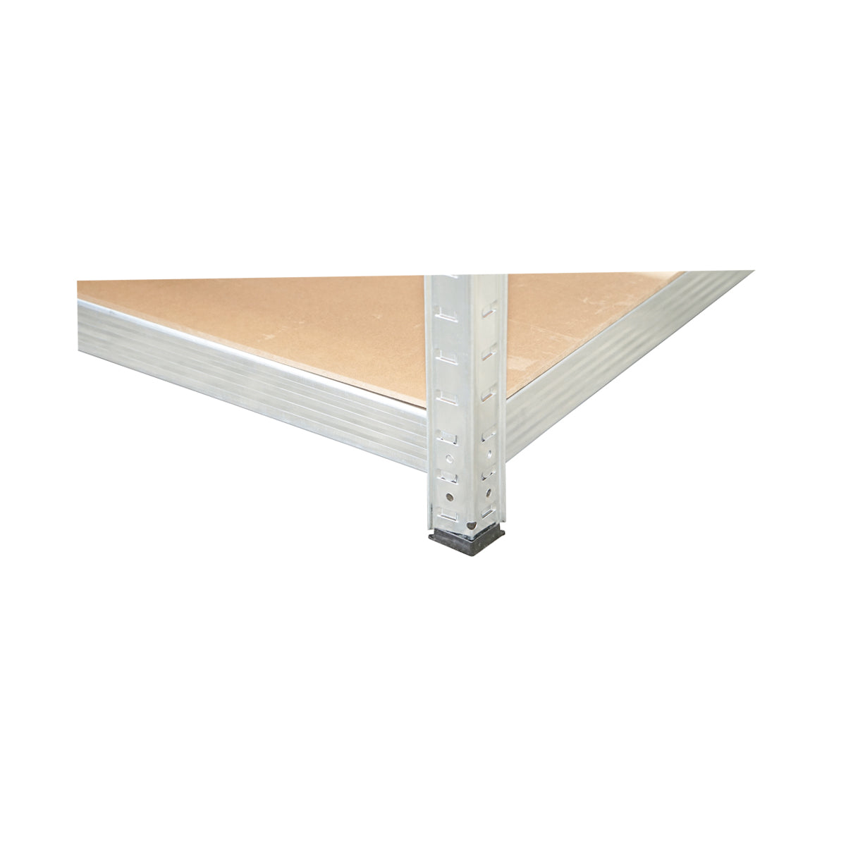 Salgó polc, fém polc, 5 MDF polc, 180x120x60cm, 250kg/polc, csavar nélküli szerelés, horganyzott