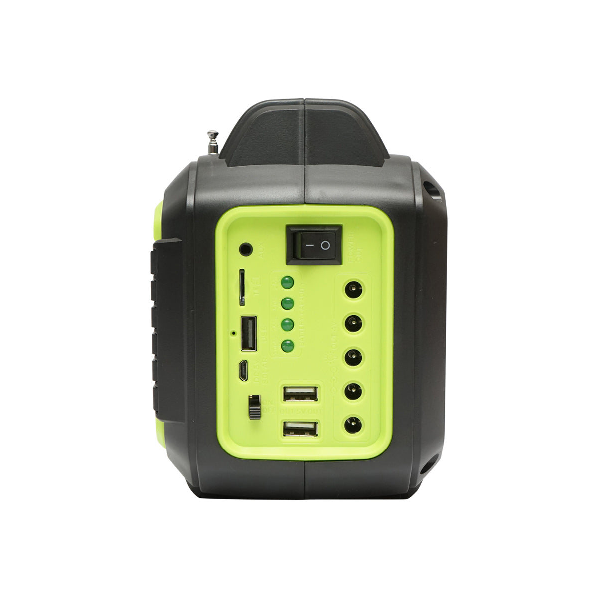 Hordozható LED világító készlet 4 izzóval / projektorral, FM rádióval, napelemmel és 3,7V, 10000 mAH akkumulátorral a halászathoz, kempingezéshez GD-8072