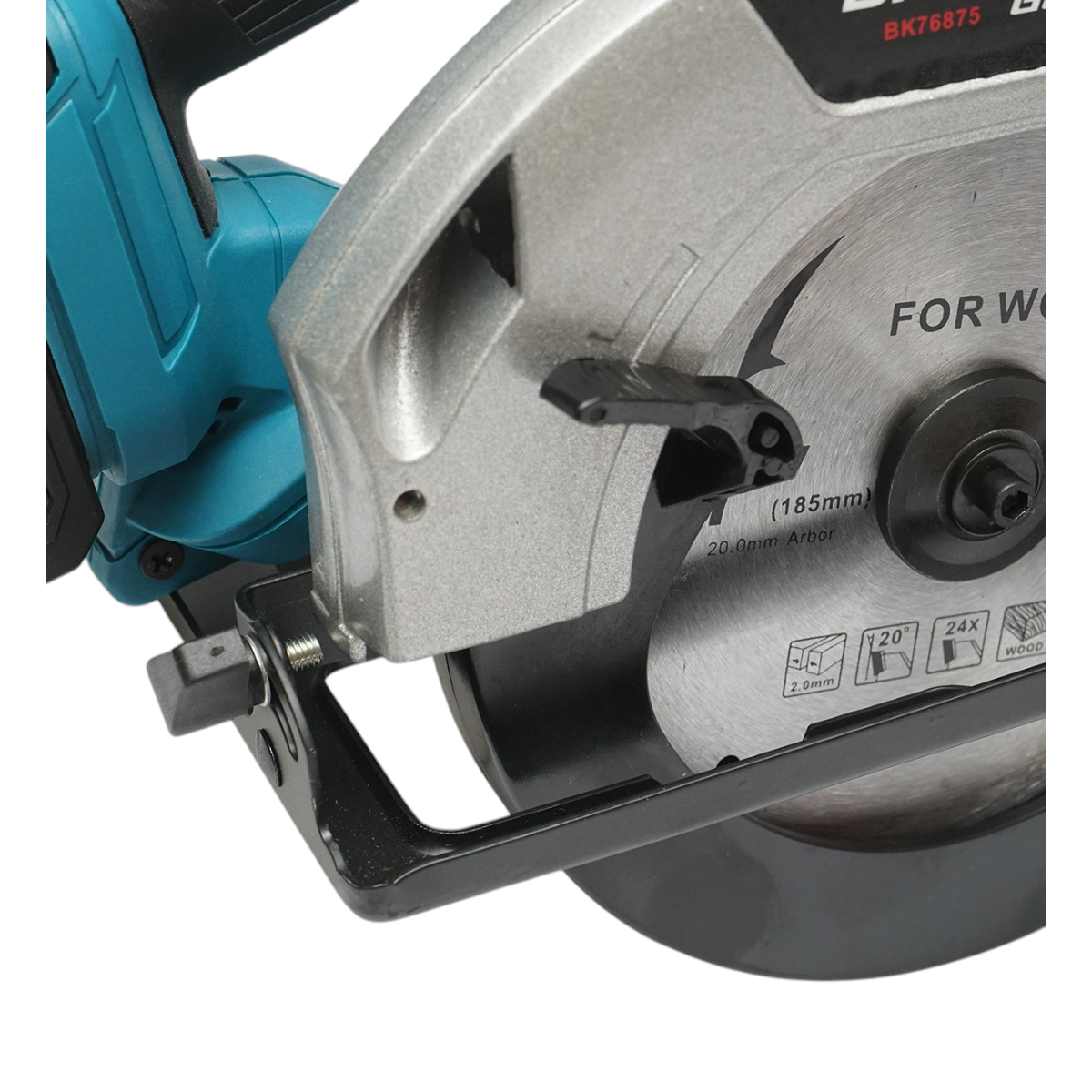 1000 W-os kézi körfűrész 2 db 21 V/1,5 Ah lítium akkumulátorral, 185 mm-es fűrészlap, 0–45°-os vágási szög, 3900 fordulat/perc sebesség Breckner Germany