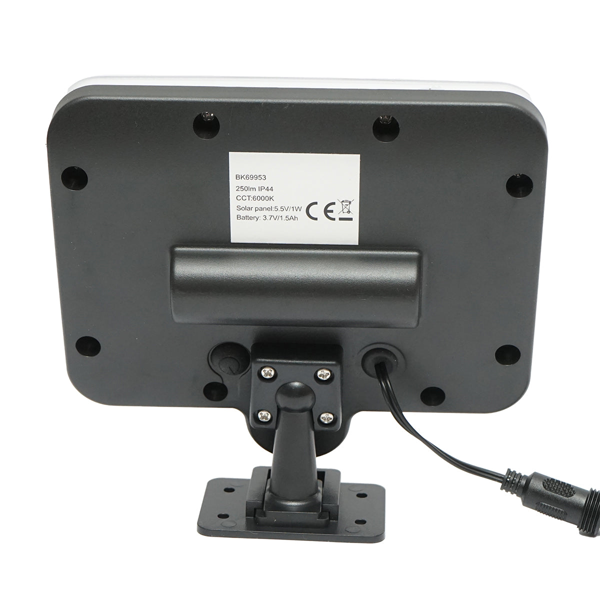 Napelemes LED lámpa 250lm 1W/5,5V-os napelemmel, 3,7V/1,5 Ah akkumulátorral, távirányítóval, 5m-es kábellel és IP44-es mozgásérzékelővel Breckner Germany