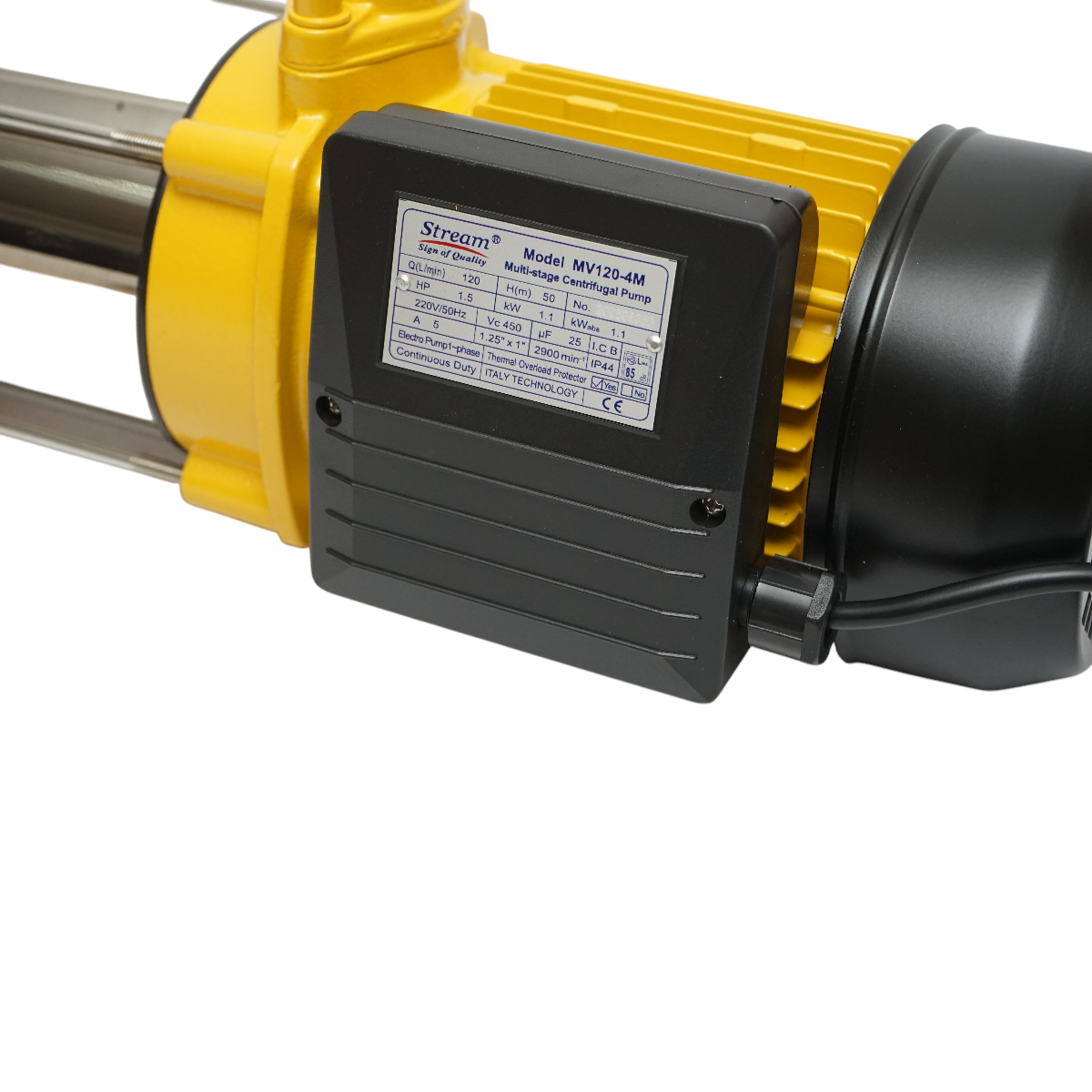 Többfokozatú felszíni vízszivattyú 1100W, 220V, áramlási sebesség 120L/min, szivattyúzási magasság H50m IP44