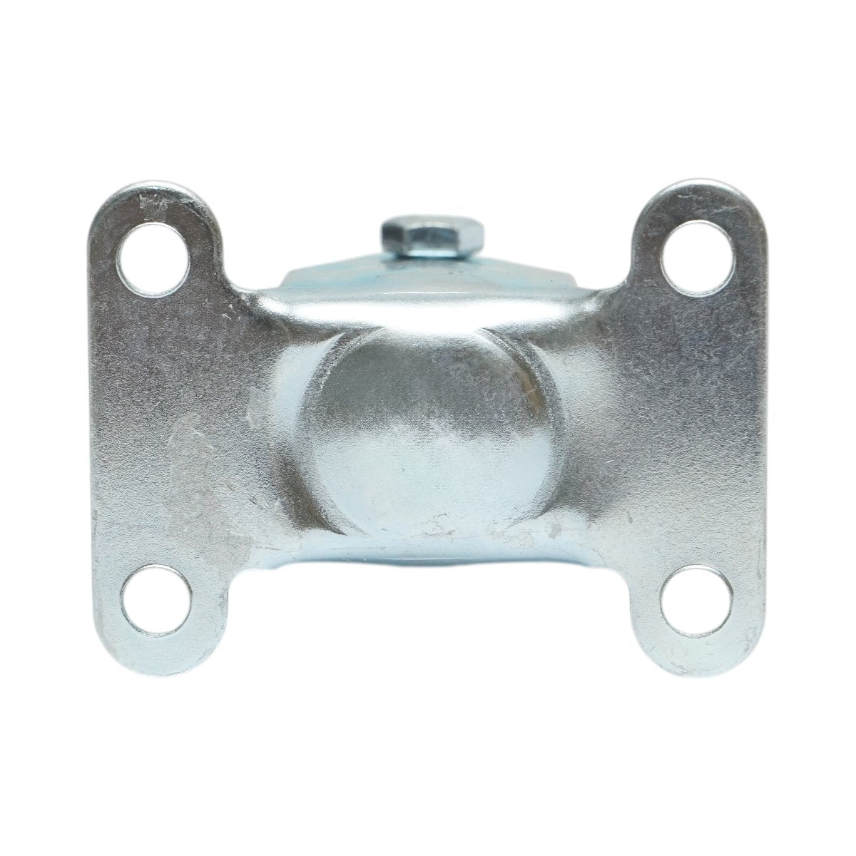 Rögzített kerék 50x16mm fék nélkül, kék tömör gumi, 65x50mm acél lemez 27kg