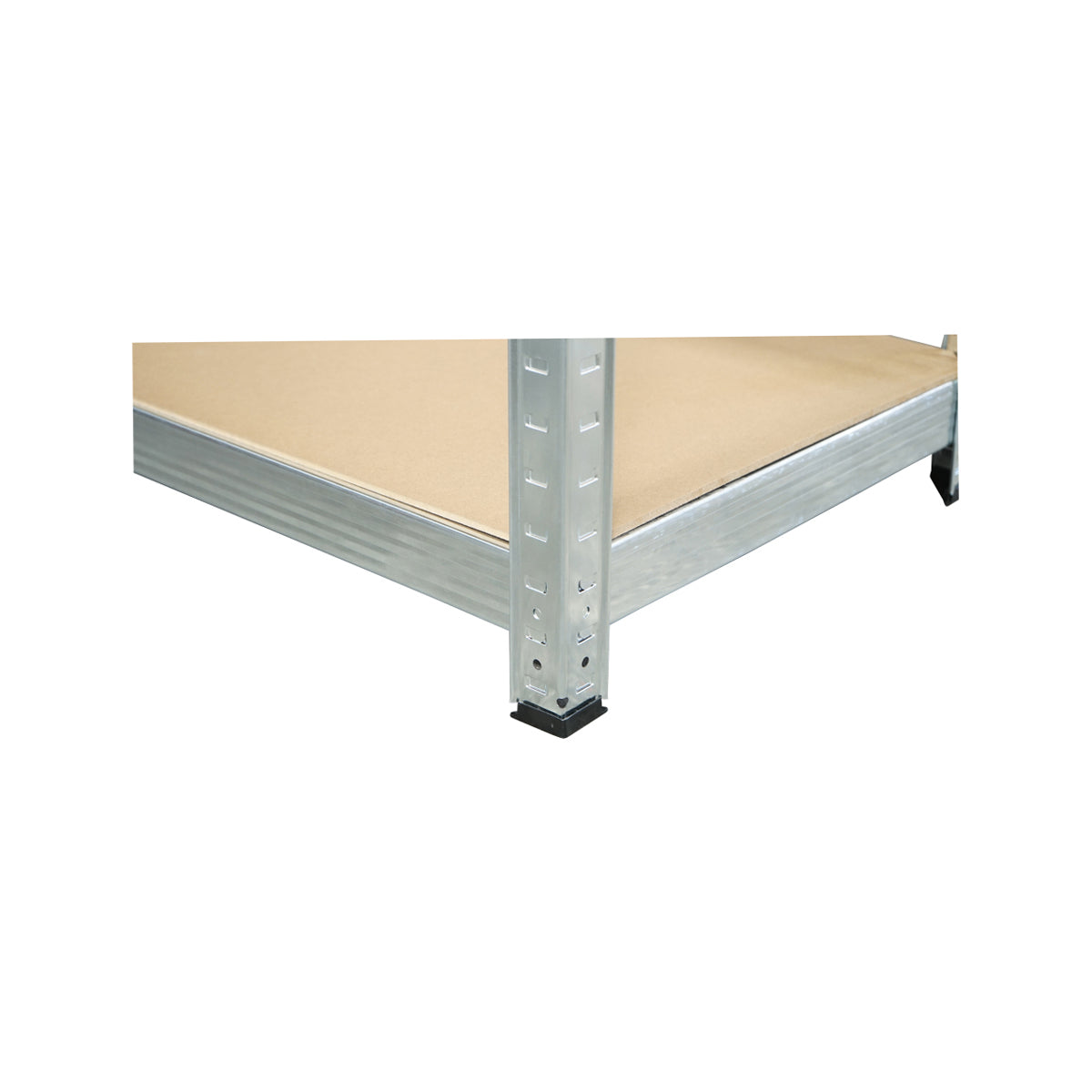 Salgó polc, fém polc, 5 MDF polccal, 180x120x40cm, 250kg/polc, csavar nélküli szerelés, horganyzott