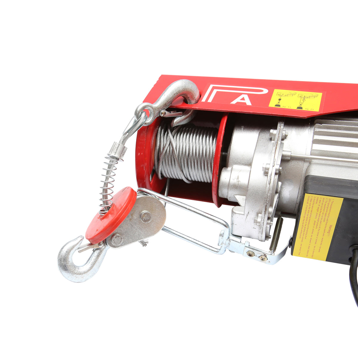 Elektromos emelő 220V/50Hz 850W, maximális teherbírás 200/400Kg, emelési sebesség 5-10m/min, emelési magasság 6-12m, IP40 védelem
