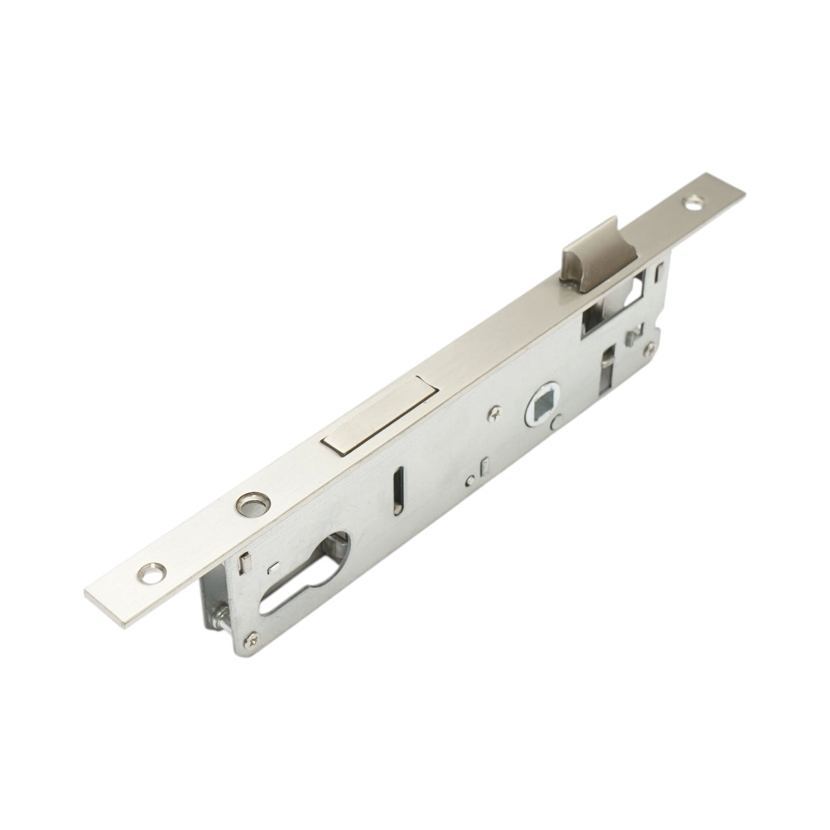 Beépített ajtózár nyelvvel 43x174mm, előlap 16x240mm, szatén nikkel, csavarok mellékelve