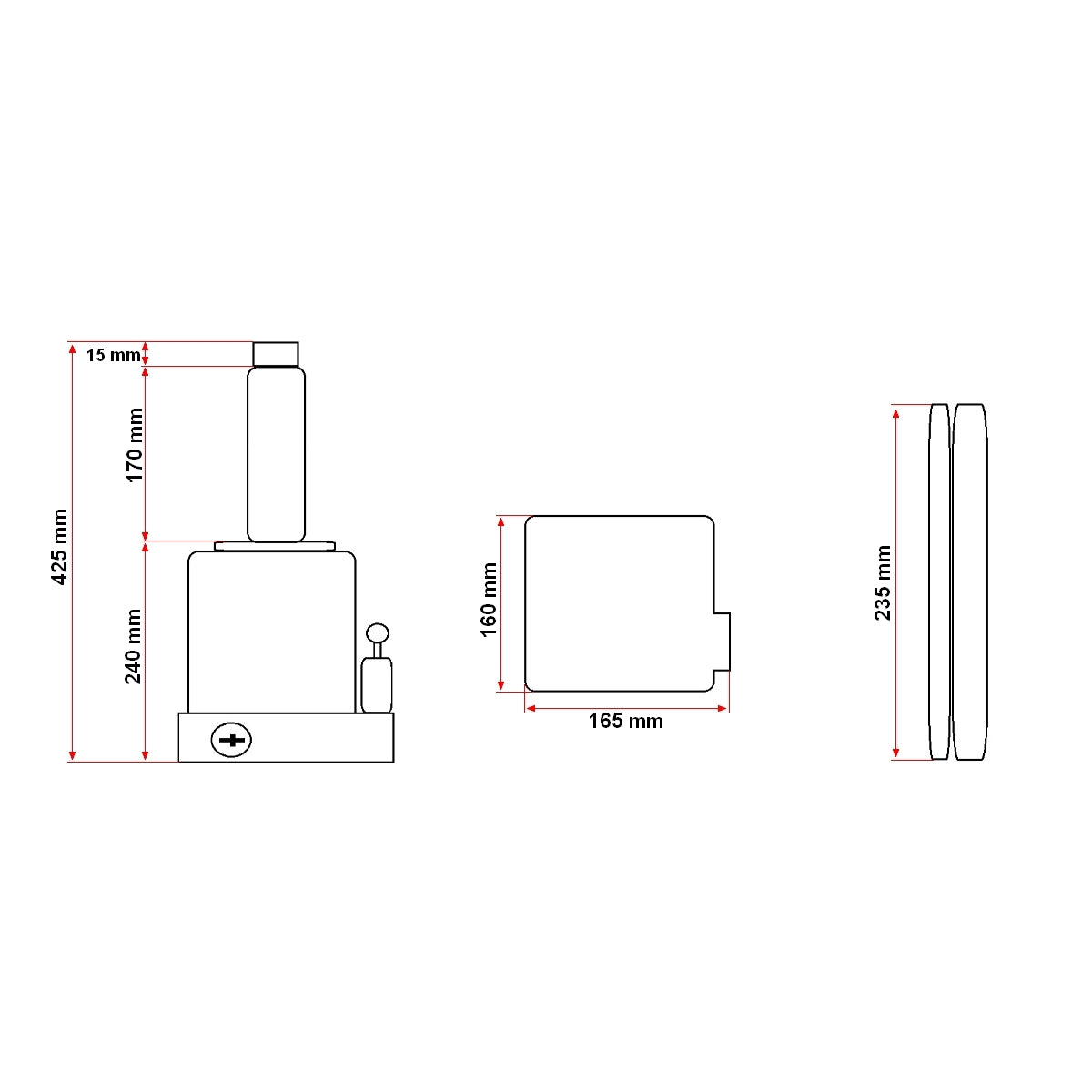 Hidraulikus emelő 32 tonna 255 mm