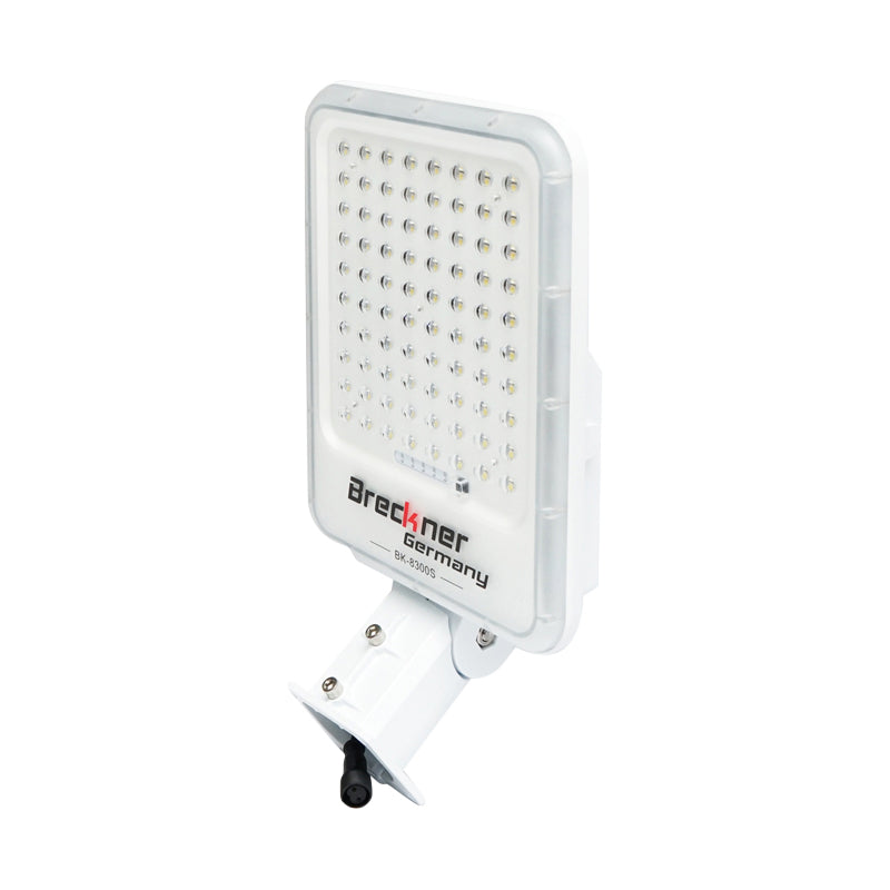 30W-os LED-es reflektor napelemmel és 3,2V/40Ah akkumulátorral és csuklós tartóval Breckner Germany