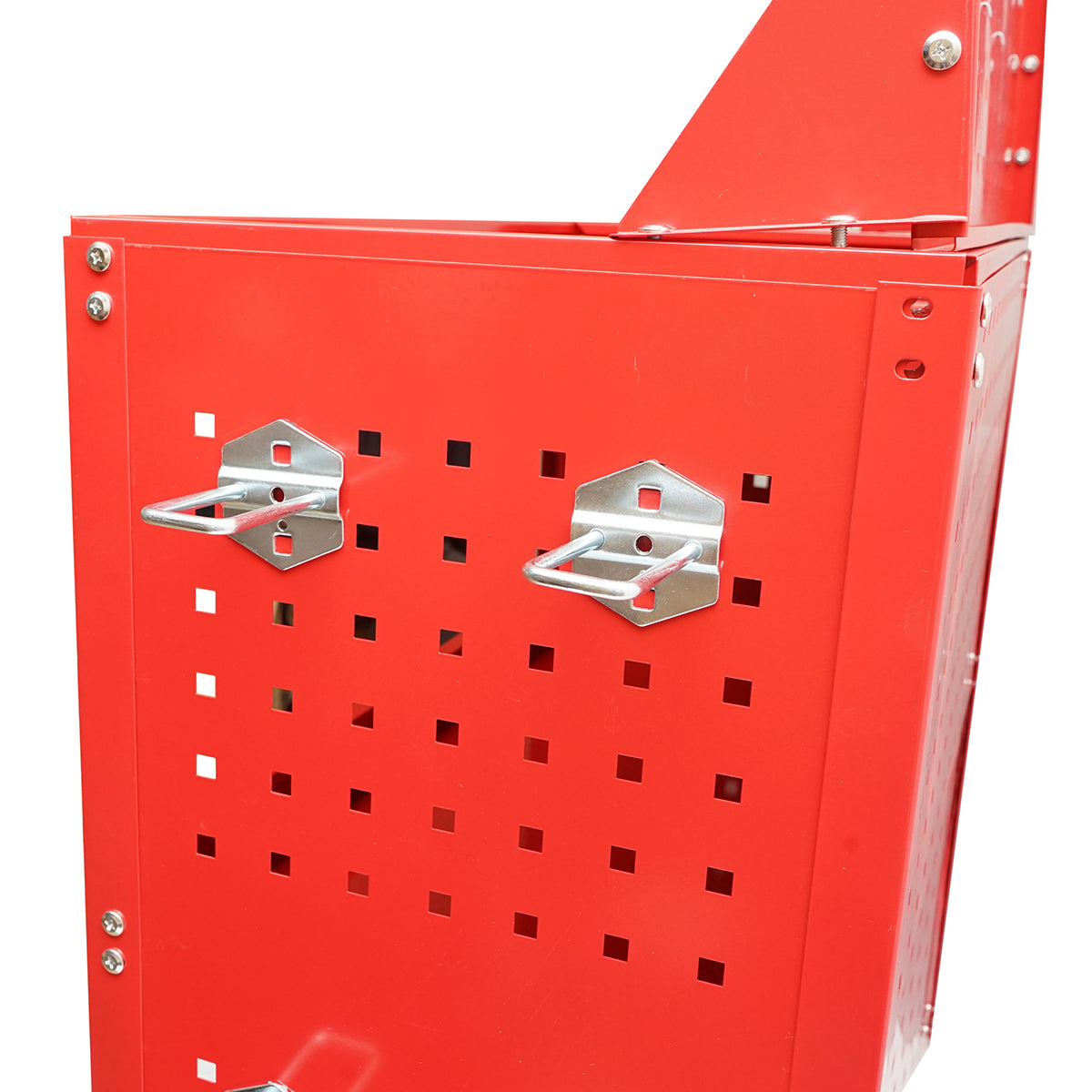 Kerekes fém kocsi 3 polccal és szerszámtartóval ellátott panellel 660x360x1080mm