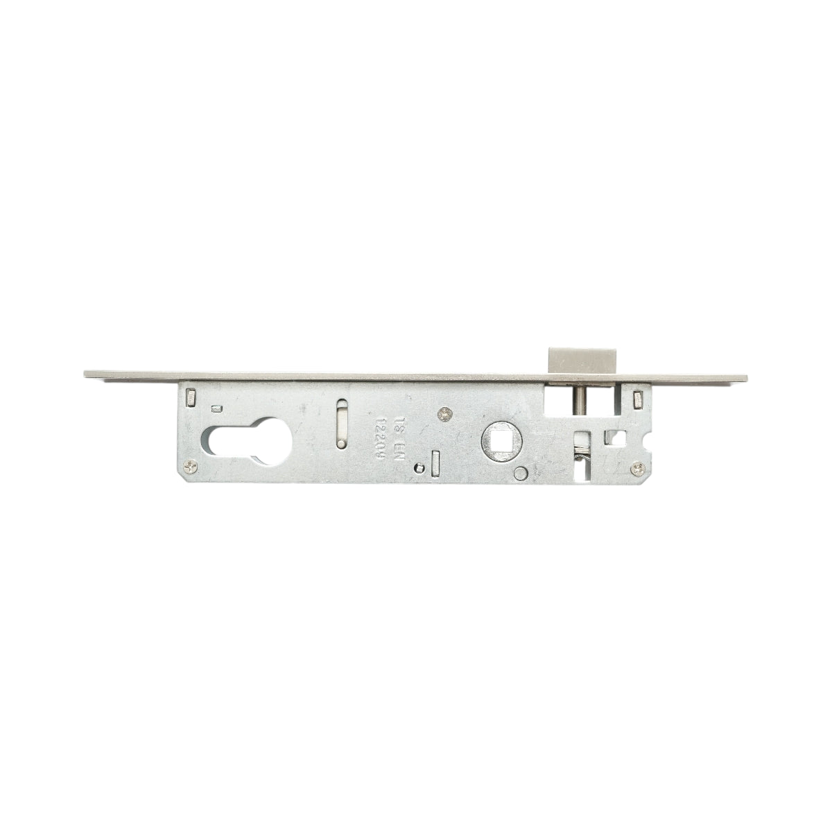 Beépített ajtózár nyelvvel 38x174mm, előlap 23x240mm, szatén nikkel, csavarok mellékelve