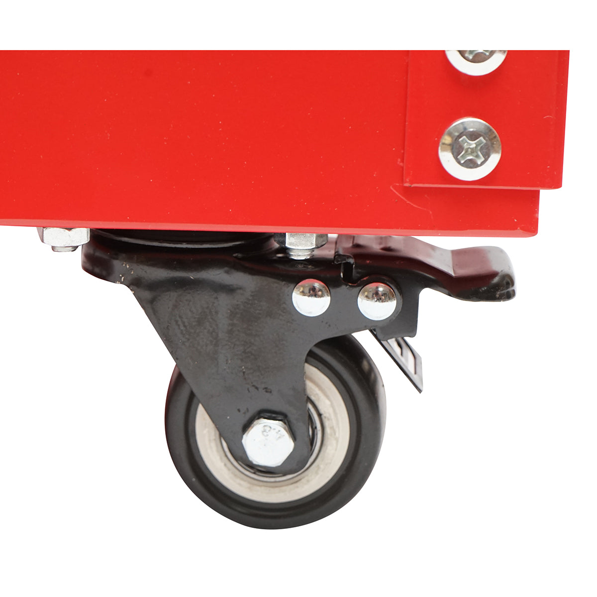 Kerekes fém kocsi 3 polccal, támasztékkal és szerszámos fiókkal 660x360x730mm