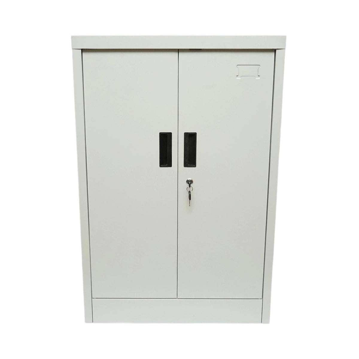 Fém fiset szekrény 600x400x900mm, 2 rögzített ajtóval, 1 polccal, szürke Breckner Germany