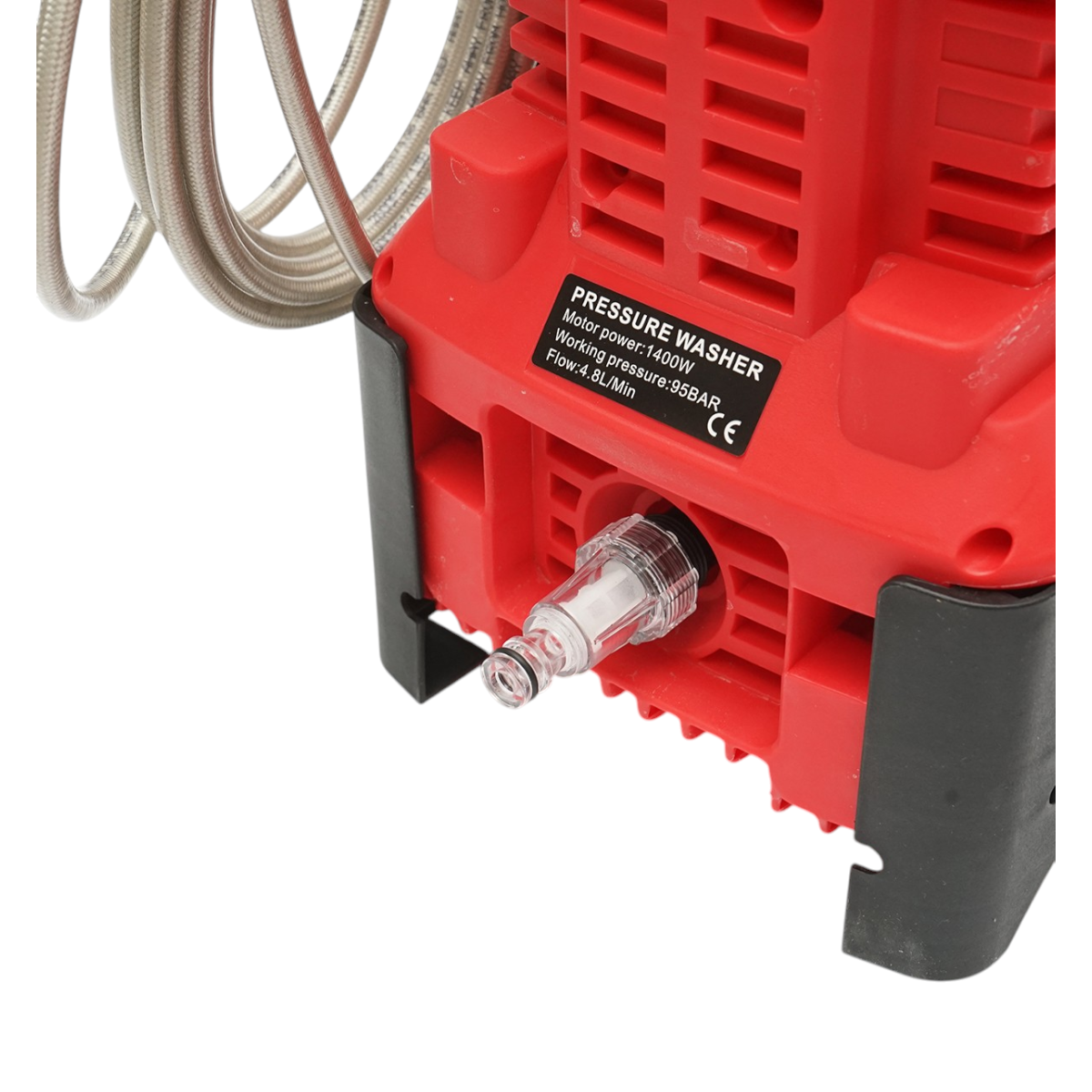 Nyomásmosó 1400W, 220V, 95 bar, 4.8 L/min vízáramlás pisztollyal, habtartály és tömlővel Breckner Germany