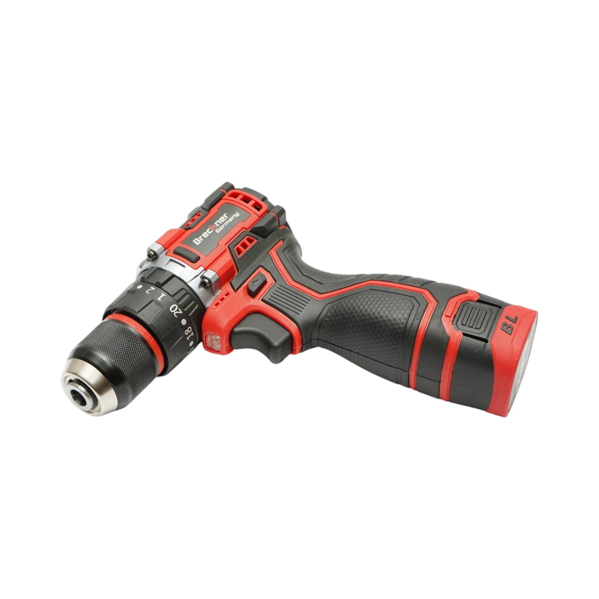Fúró-csavarbehajtó gép ütőfunkcióval 320W, 2 akkumulátor 16.8V, 1.5Ah Li-ion, LED, brushless, 50Nm, 10mm tokmány, 0-500/1500rpm Breckner Germany
