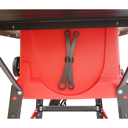 Körfűrész asztallal 1800 W, 220 V, 254 mm-es tárcsa, 0–45° vágási szög, 4500 fordulat/perc, 645 x 940 mm