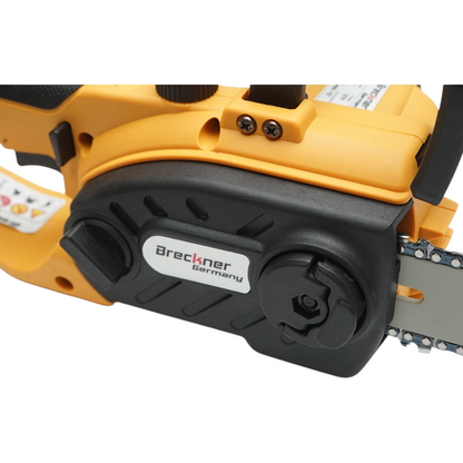Professzionális elektromos láncfűrész 1060W 2 darab 21V, 6Ah Li-ion akkumulátorral, brushless motor, 12 inch (300mm) lánc Breckner Germany