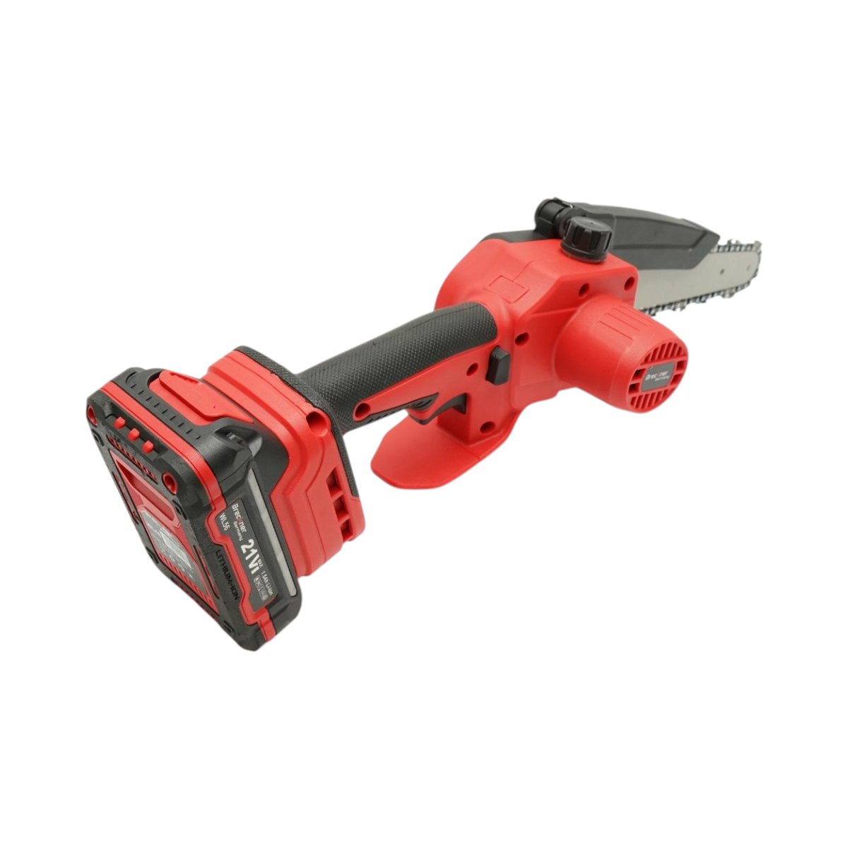 Mini elektromos fűrész 500W 2 db 21V, 1.5Ah Li-ion akkumulátorral, 8 inch (200mm) lánc, 190mm vágási kapacitás, 4600rpm fordulatszám Breckner Germany