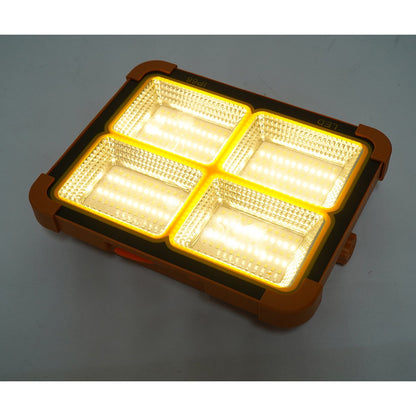 Hordozható LED projektor 200W napelemes panellel 3W, 12000mAh akkumulátor, 6 világítási mód, mágnes, kampó, USB Power Bank Breckner Germany