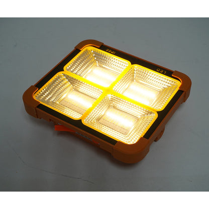 Hordozható LED reflektor 100W napelemes panellel 1.5W, 3600mAh akkumulátor, 6 világítási mód, mágnes, karabiner, USB Power Bank 210x170x55mm Breckner Germany